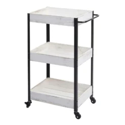 Servierwagen HWC-G35, Küchenwagen Rollwagen Küchenhelfer Beistellwagen Teewagen, Kiefernholz 89x119x41cm, Natur-weiß -Wenko Verkäufe d1cb834d c532 4922 90ec a0b0c33836df