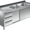 Gastrotrade Spülschrank Mit 2 Becken Rechts 140x70x85cm