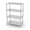 Edelstahl Gastro-Lagerregal Mit 4 Perforierten Ablagefächern | AISI 430 Qualität | HxBxT 180x60x70