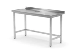 Edelstahl Gastro-Arbeitstisch Mit Öffnung Für Abfälle | AISI 430 Qualität | HxBxT 85x150x70 -Wenko Verkäufe de29d4fb d1b7 4141 a465 def213635936