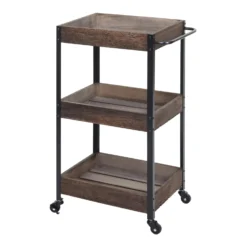 Servierwagen HWC-G35, Küchenwagen Rollwagen Küchenhelfer Beistellwagen Teewagen, Kiefernholz 89x119x41cm, Natur-weiß -Wenko Verkäufe f2a4e899 d053 4eef 9431 6344aa257418