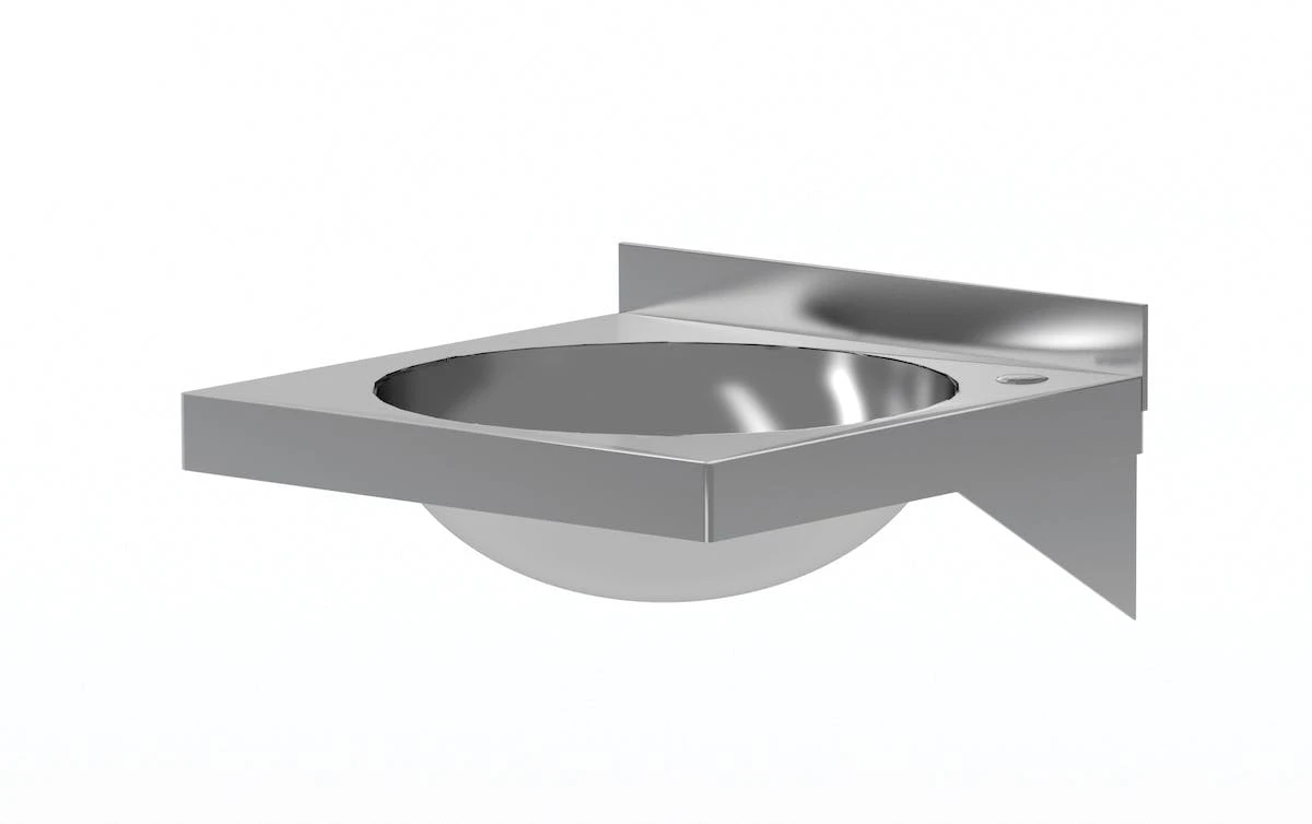 Edelstahl Gastro-Waschbecken Rund (verbaut) | AISI 304 Qualität | BxT 40x40 2 Edelstahl Gastro-Waschbecken Rund (verbaut) | AISI 304 Qualität | BxT 40x40 – Bild 2