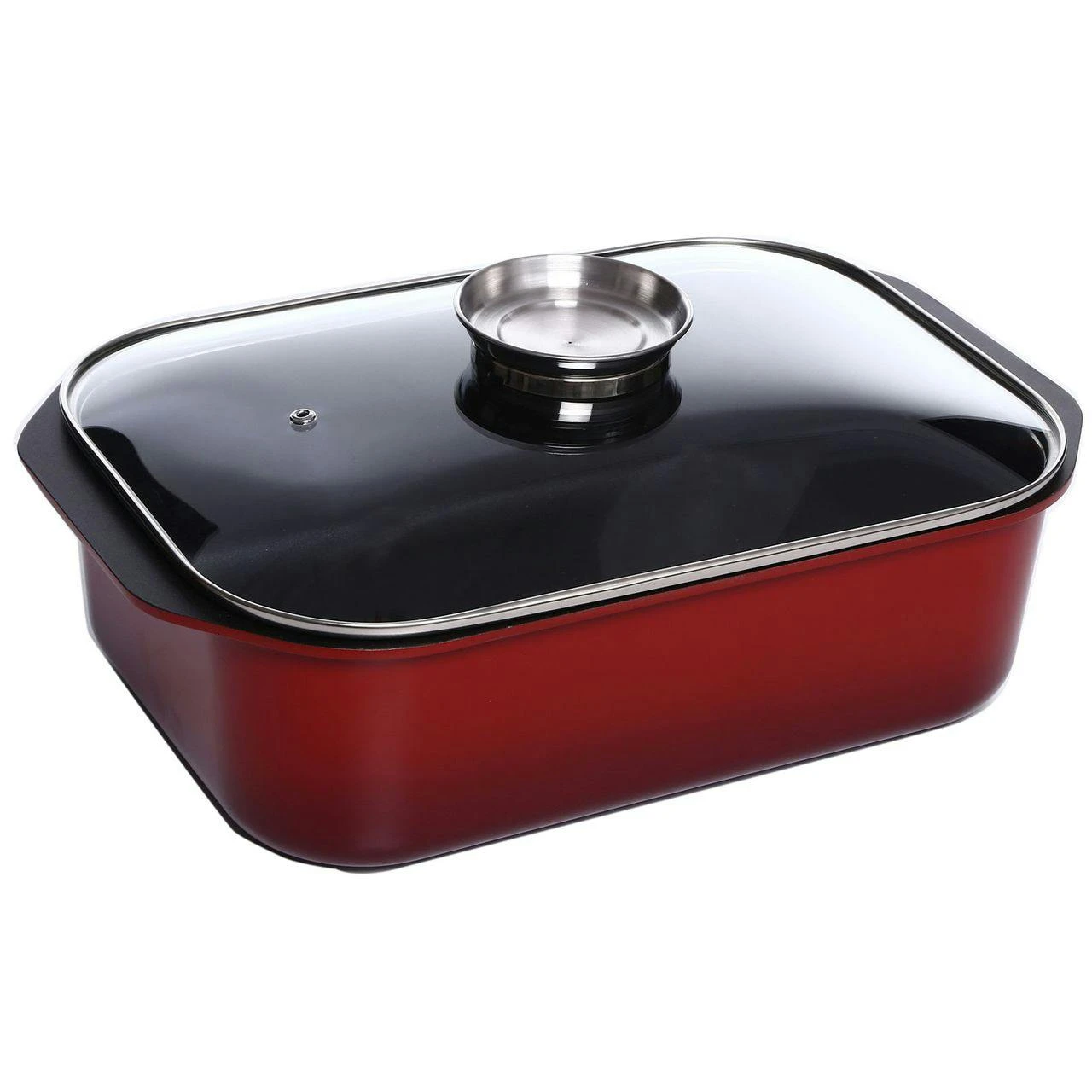 SSW Gusto Schlemmerbräter Mit Aroma-Glasdeckel, Aluminium, 7l, Rot 4 SSW Gusto Schlemmerbräter Mit Aroma-Glasdeckel, Aluminium, 7l, Rot – Bild 4