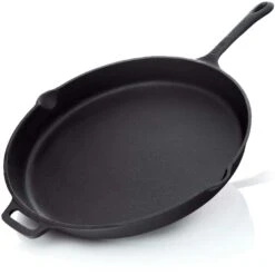 BBQ-Nerd© Grillpfanne Ø 40 Cm 5750g Mit Ausgießer Und Griff | Gusseisenpfanne Zum Grillen, Rösten, Anbraten | Antihaft-Pfanne Feuerpfanne