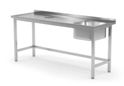 Edelstahl Gastro-Spültisch Mit 2 Spülbecken (rechts) & 2 Scharniertüren + Arbeitsfläche | AISI 430 Qualität | HxBxT 85x110x60 -Wenko Verkäufe fbf908da 800a 4fef 8fd0 0f1694371575